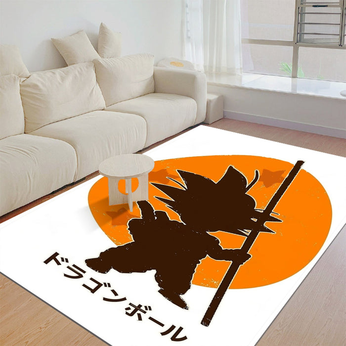 Dragon Ball Z Kid Goku Shadow Logo White Rug