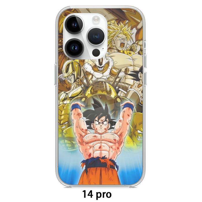 DBZ Goku Spirit Bomb Destroy Villains Cooler Broly Namek Golden Iphone 14 Case