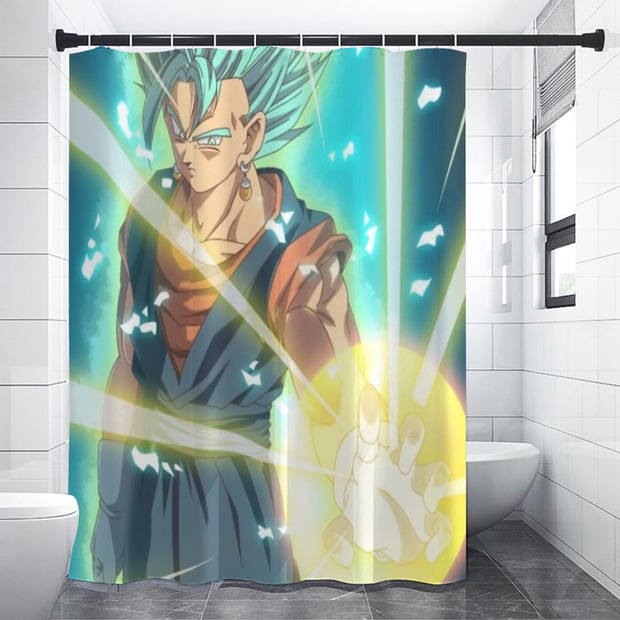 Dragon Ball Vegito Blue Super Saiyan Big Bang Flash Shower Curtain