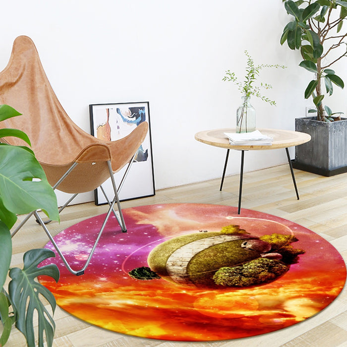 Dragon Ball Z Great King Kai Planet Cool Orange Round Mat