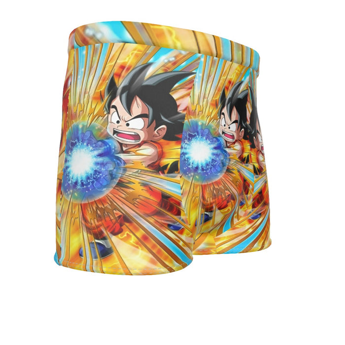 Dragon Ball Energy Kid Goku Blue Kamehameha Men's Boxer Briefs