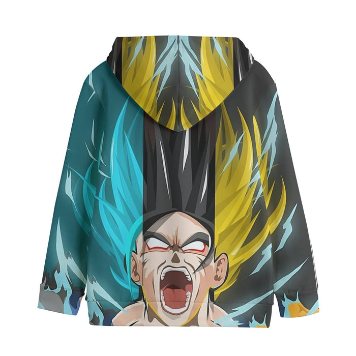 Dragon Ball Goku Super Saiyan Triple Blue God SSGSS Hand Drawing Style Kids' Hoodie