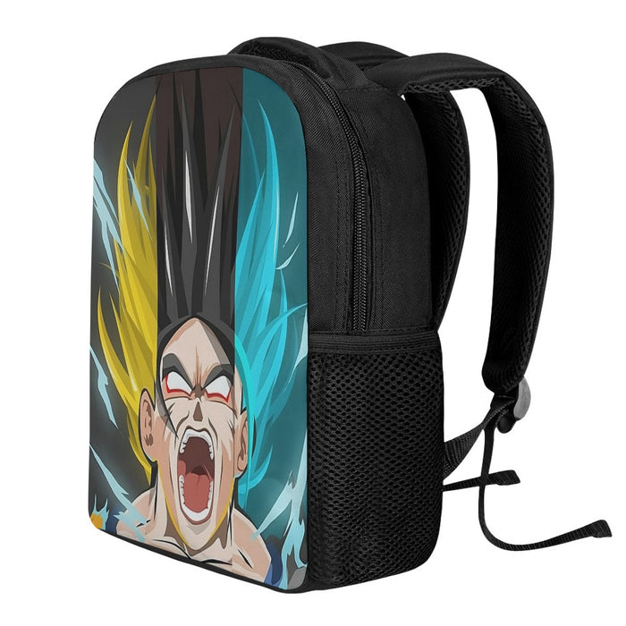 Dragon Ball Goku Super Saiyan Triple Blue God SSGSS Hand Drawing Style Backpack