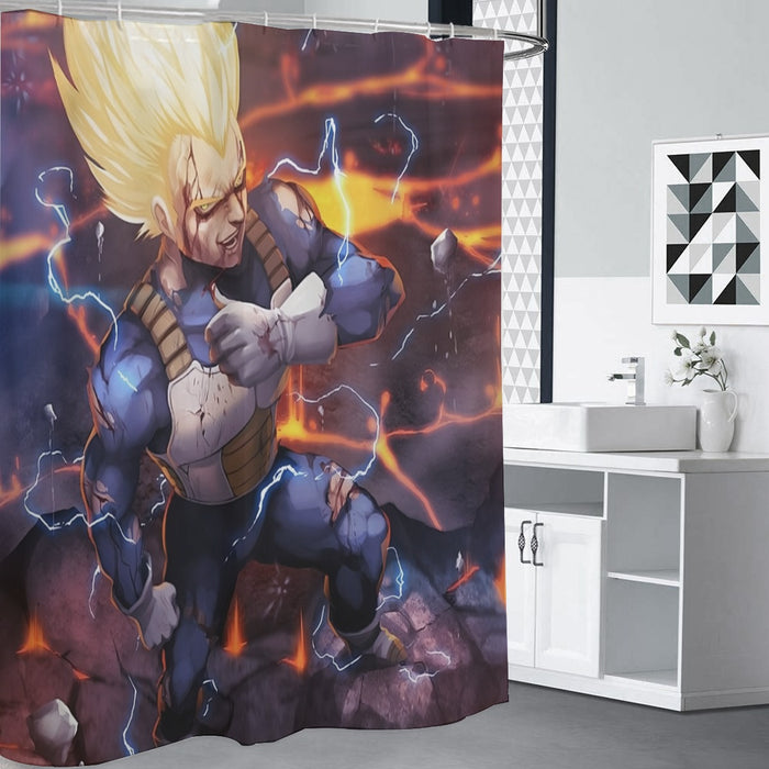 Dragon Ball Z Shirt  Vegeta Super Saiyan Lightning Custom Shower Curtain