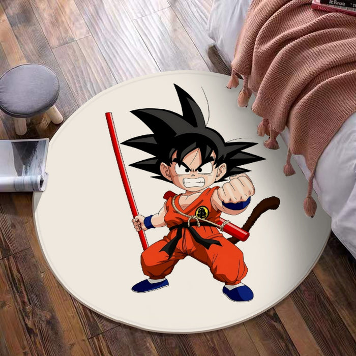 Kid Goku Fighting Dragon Ball Z Round Mat