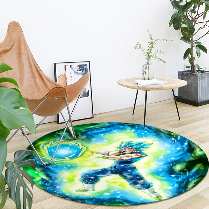 DBZ Goku Super Saiyan Blue SSGSS Kamehameha Power Attack Round Mat