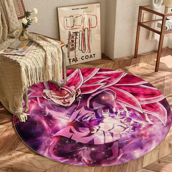 Dragon Ball Black Goku Rose 3 Ultra Instinct Epic 3D Round Mat