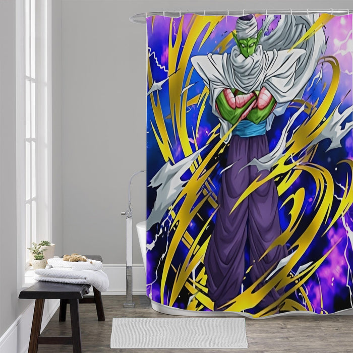 Dragon Ball Angry Piccolo Waiting Fight Aura Yellow Fashion Shower Curtain