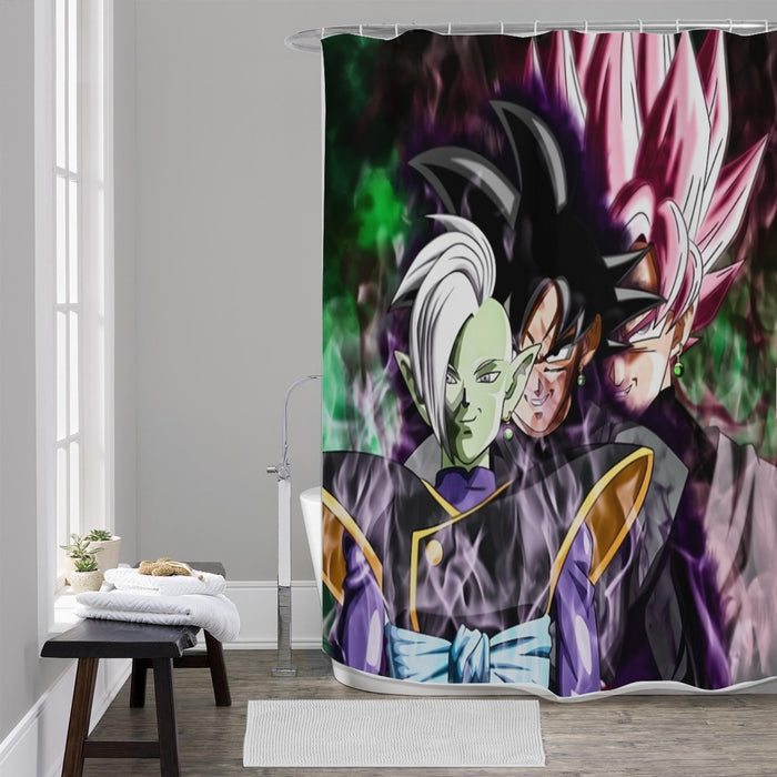 Dragon Ball Super Zamasu Goku Black Goku Rose Cool Shower Curtain