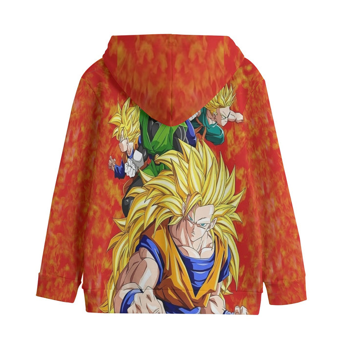 Dragon Ball Goku Super Saiyan 3 Vegeta Gohan Trending Design Kids' Hoodie