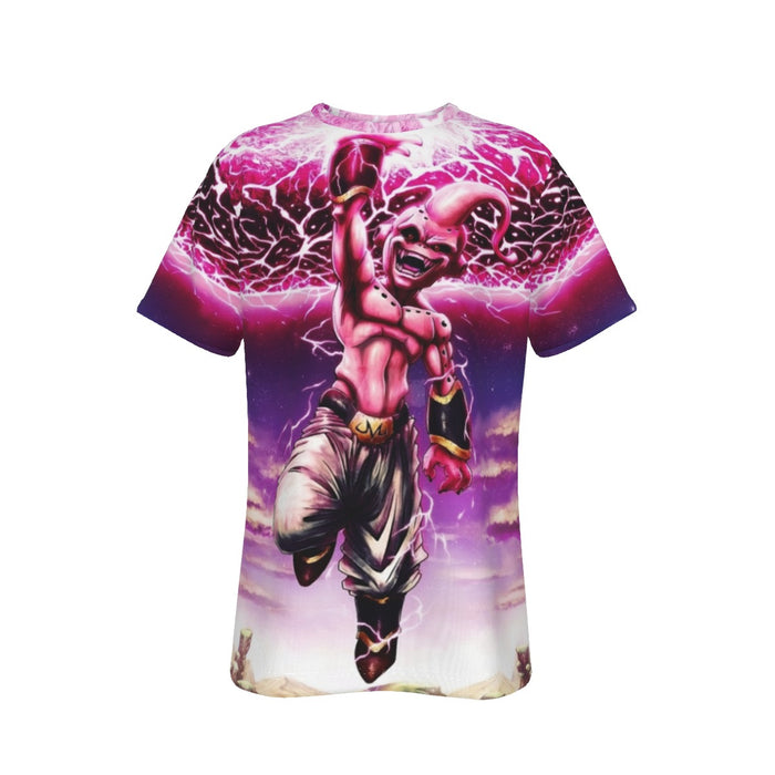 DBZ Kid Buu Super Villain Giant Ki Blast Realistic Design T-Shirt