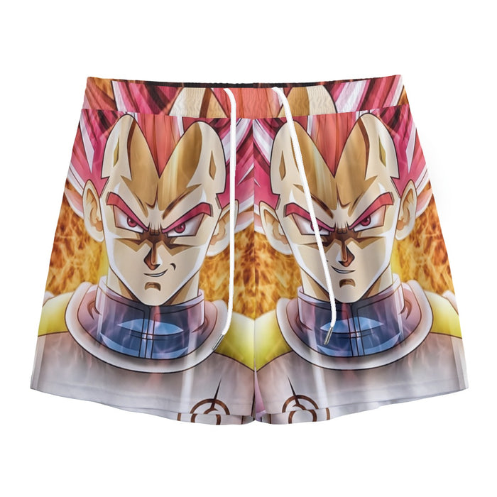 Dragon Ball Super Saiyan God Red Vegeta Cool Casual Mesh Shorts