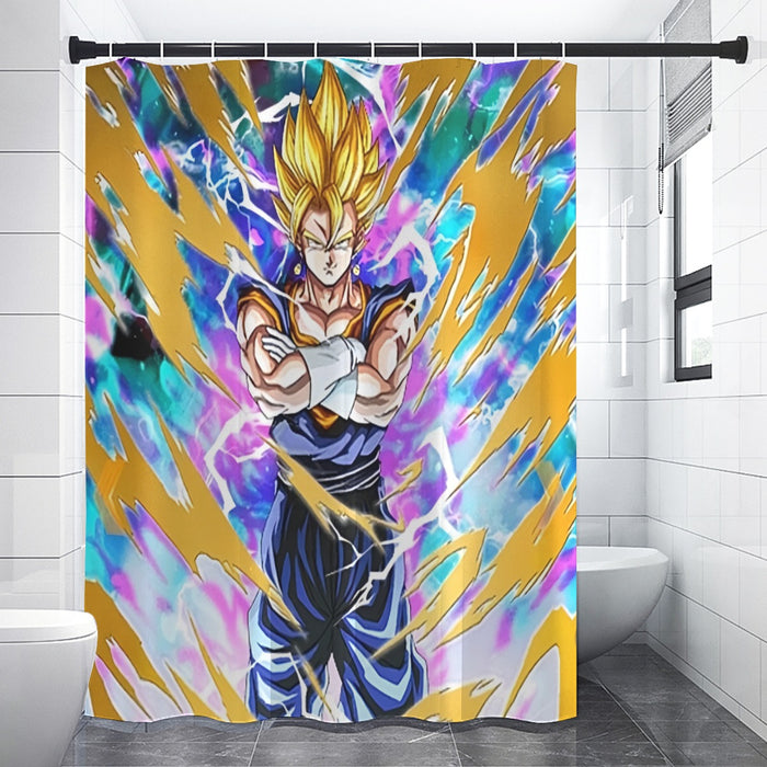 Dragon Ball Vegito Super Power Aura Thunder Earing Super Saiyan Shower Curtain