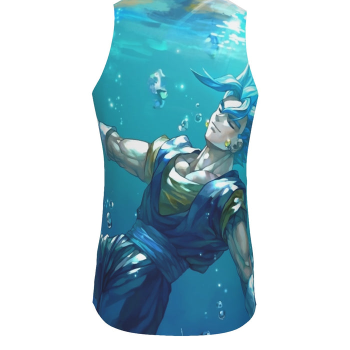 DBZ Relax Gogeta Ocean Blue Saiyan SSGSS Dope Design Tank Top