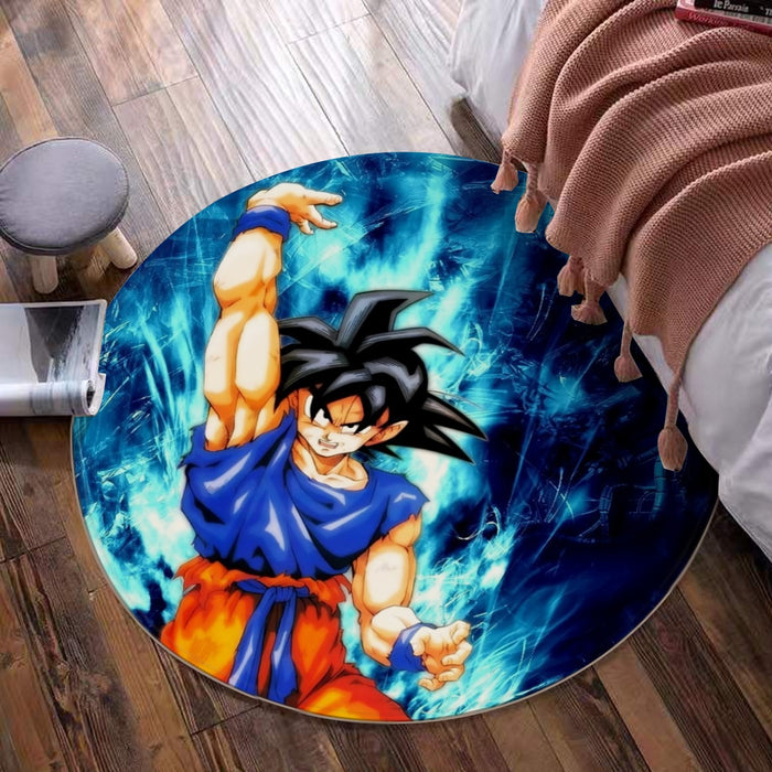Dragon Ball Z Son Goku Cool Blue Aura Energy Ball Round Mat