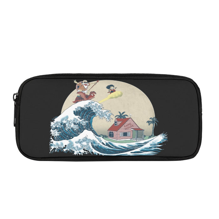 DBZ Kid Goku And Master Roshi Surfing To Kame House Pencil Bag