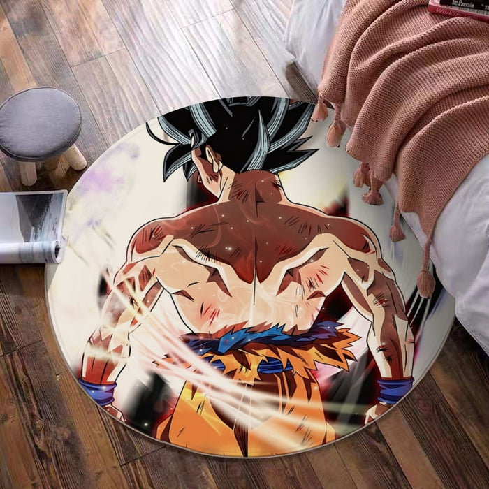 Dragon Ball Goku Damaged Battle Muscular Powerful Aura Round Mat