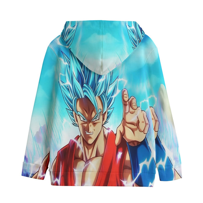 Dragon Ball Super Goku Blue Lightning SSGSS Design Kids' Hoodie