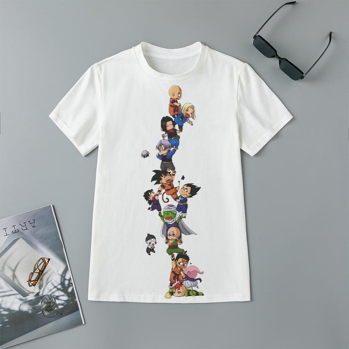 Dragon Ball Z Cute Adorable Chibi DBZ Characters White Kids T-Shirt