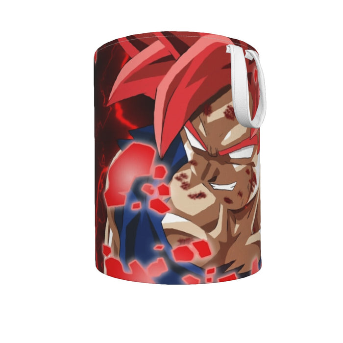 DBZ Son Goku Super Saiyan Red Hair God Dope Style Laundry Basket