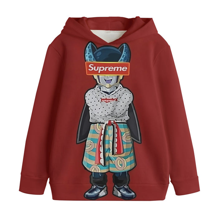 Supreme Villain Perfect Cell Red Simple Streetwear Kids' Hoodie