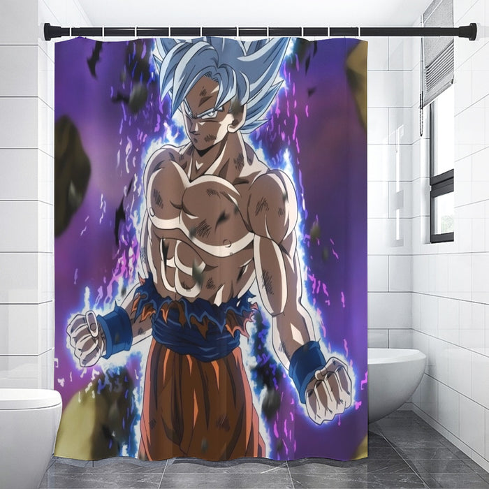Dragon Ball Z Goku Perfected Ultra Instinct Form Shower Curtain