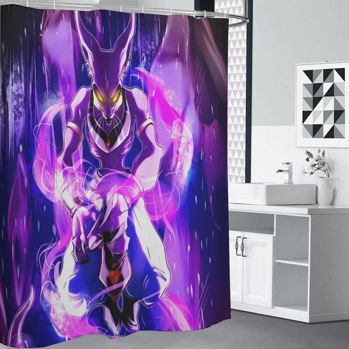 DBZ Mighty Destruction God Beerus Egyptian Cat Sport Design Shower Curtain