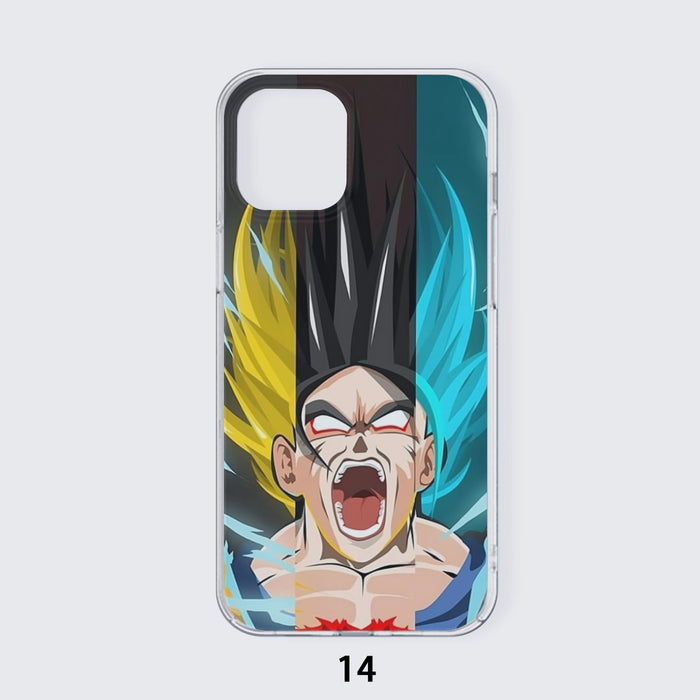 Dragon Ball Goku Super Saiyan Triple Blue God SSGSS Hand Drawing Style Iphone 14 Case