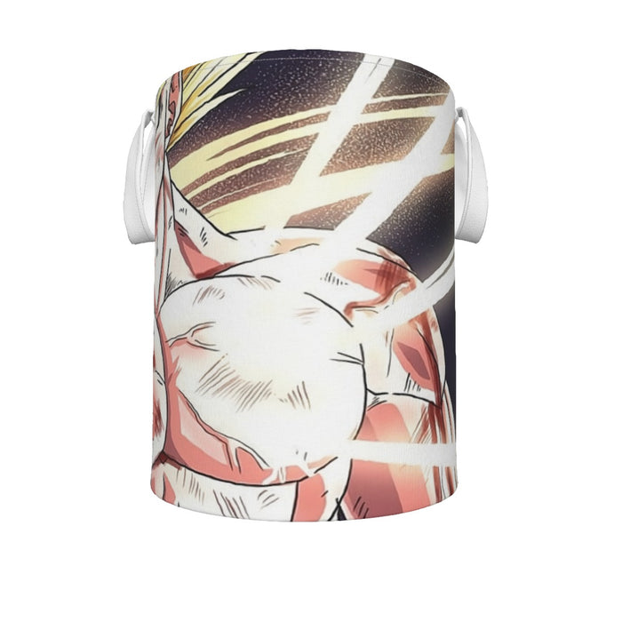 DBZ Majin Vegeta Saiyan Prince Fight Injure Manga Style Trending Laundry Basket