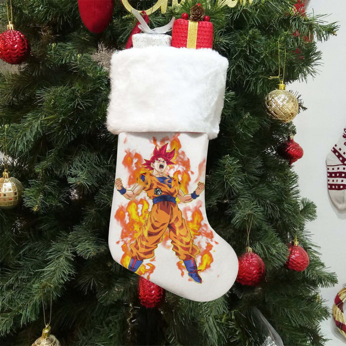 Awesome Goku Super Saiyan God Transformation DBZ Christmas Socks