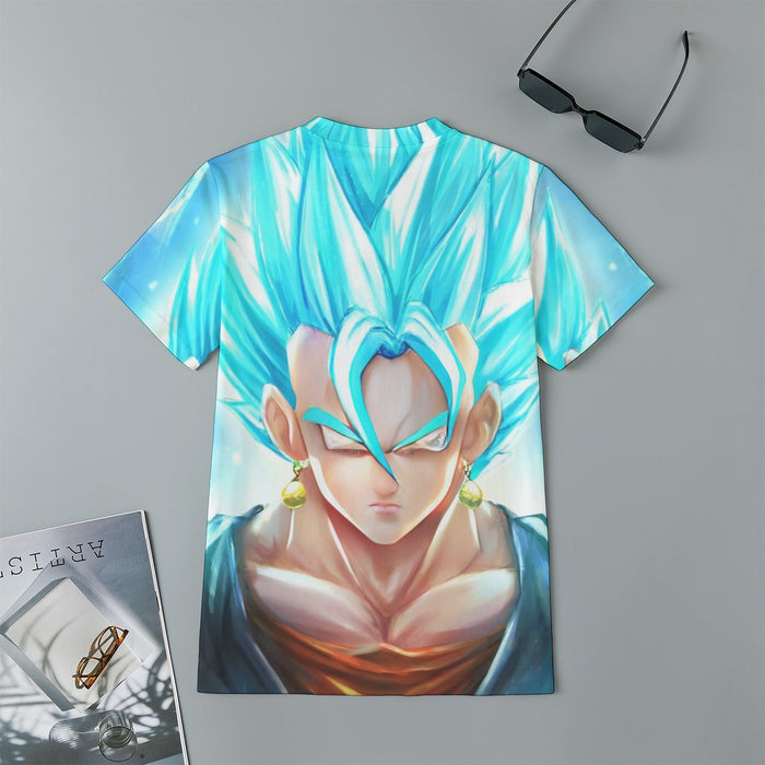 DBZ Goku God Saiyan Blue SSGSS Potara Fusion Design Trendy Kids T-Shirt