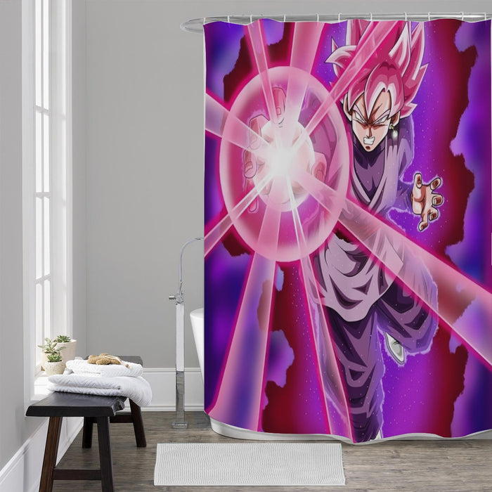 Goku Black Zamasu Super Saiyan Rose Powerful Aura Skills Dope Shower Curtain