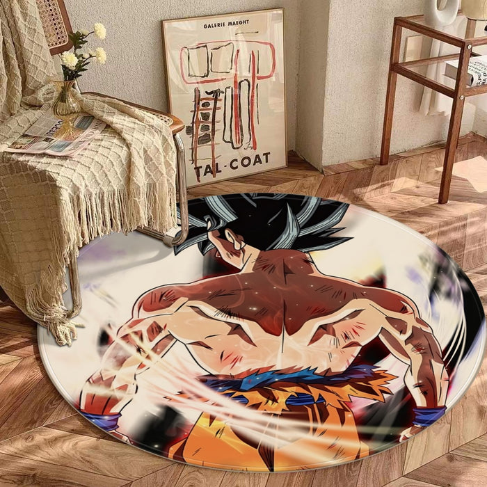 Dragon Ball Goku Damaged Battle Muscular Powerful Aura Round Mat