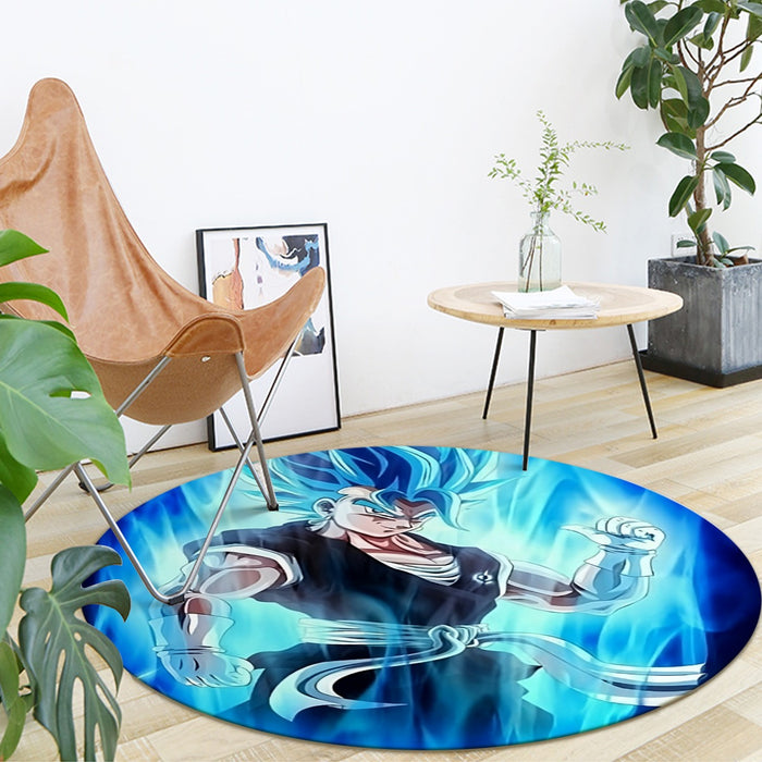 Dragon Ball Z Super Saiyan Vegito Blue Charge Aura Round Mat