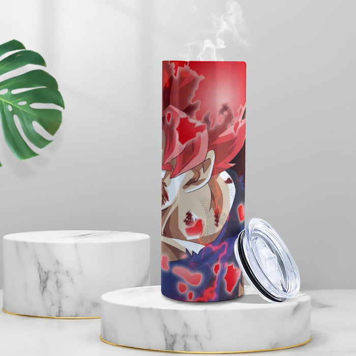 DBZ Son Goku Super Saiyan Red Hair God Dope Style Tumbler With Twinkle Surface