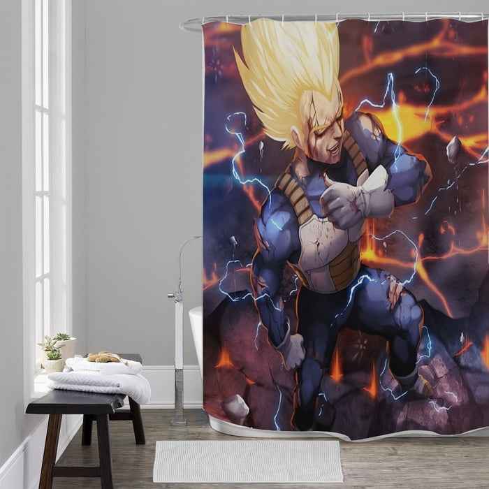 Dragon Ball Z Shirt  Vegeta Super Saiyan Lightning Custom Shower Curtain