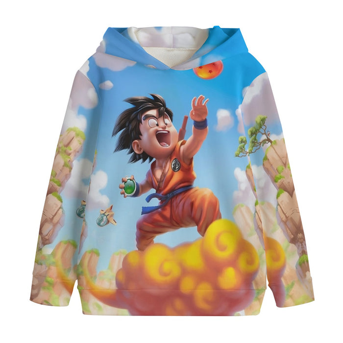 Dragon Ball Goku Kid Ride Flying Nimbus Cute Dope Streetwear Kids' Hoodie