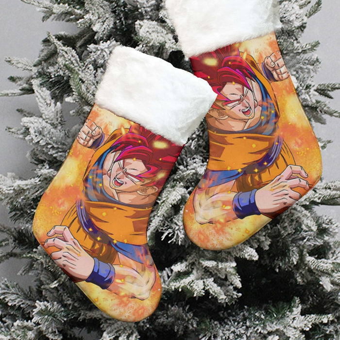 Dragon Ball Super Goku Rage Red Ultra Instinct Dope Christmas Socks