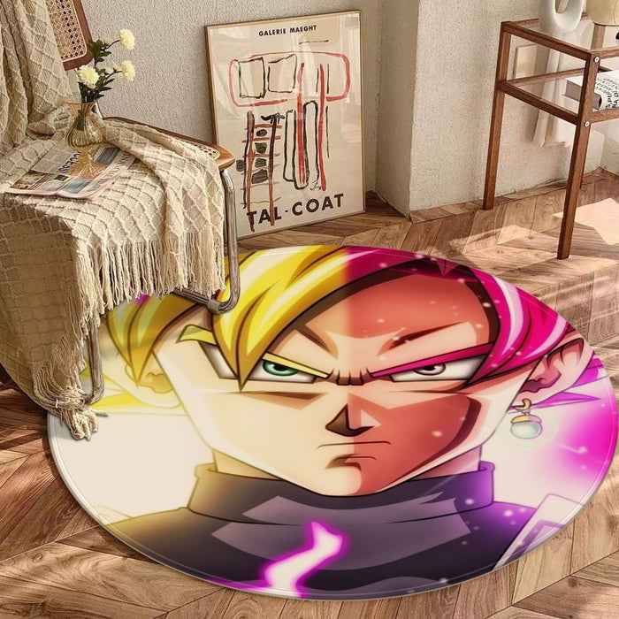 DBZ Goku God Half Rose and Golden Portrait Dope Design Round Mat