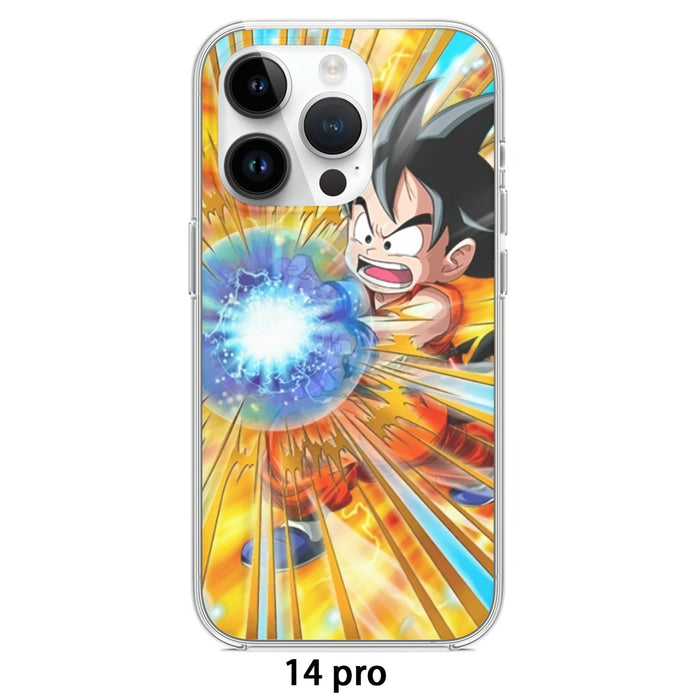 Dragon Ball Energy Kid Goku Blue Kamehameha Iphone 14 Case