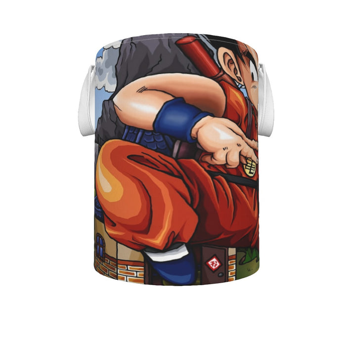 Dragon Ball Anime Angry Kid Goku Sky Clouds Blue 3D Laundry Basket