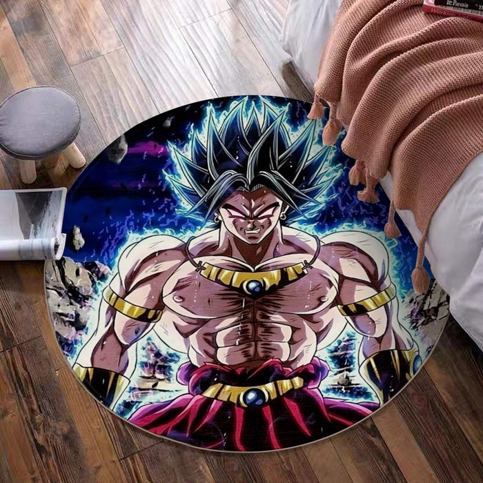 DBZ Legendary Super Saiyan Broly With Black Hair Round Mat