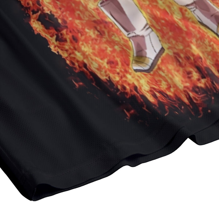 DBZ Vegeta Super Saiyan God Whis Symbol Fire Aura Streetstyle Mesh Shorts