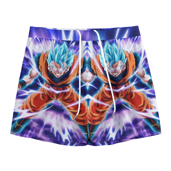 Dragon Ball Goku Blue Super Saiyan Epic Rage Casual Mesh Shorts