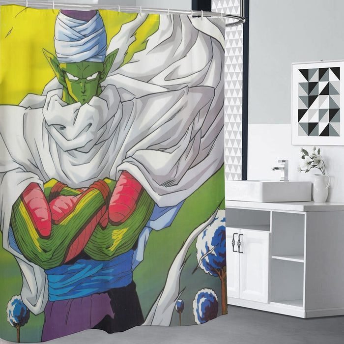 Dragon Ball Angry Piccolo Standing And Ready for Fighting Shower Curtain