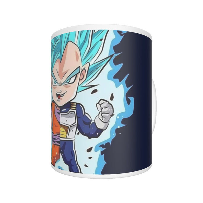 DBZ Goku Vegeta SSGSS God Blue Super Saiyan Chibi Sketch Mug