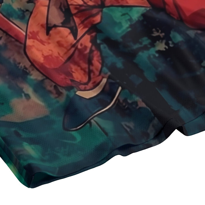 Kid Young Goku Vintage Tie Dye Painting Stylish DBZ 3D Mesh Shorts