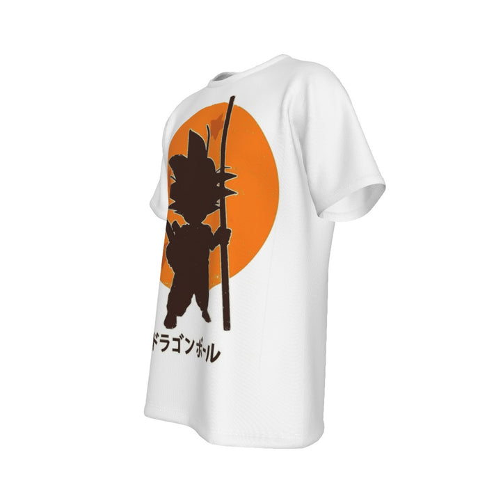 Dragon Ball Z Kid Goku Shadow Logo White Hooded T-Shirt