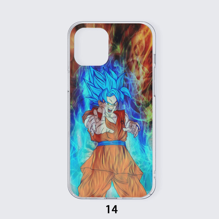 DBZ Goku Super Saiyan God Blue SSGSS Power Aura Fire Theme Design Iphone 14 Case