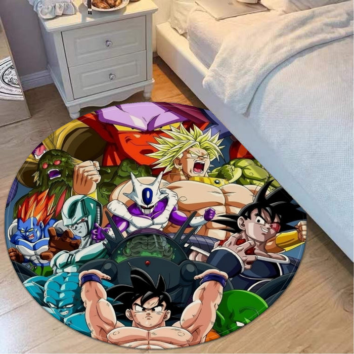 DBZ Goku Spirit Bomb Destroy Villains Cooler Broly Namek Vibrant Round Mat